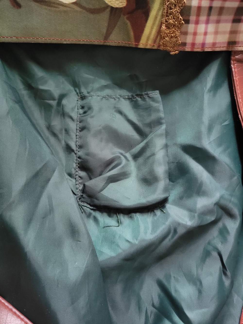 Vintage Floral Portrait Tote Bag in Green and Brown - Picture 12 of 13